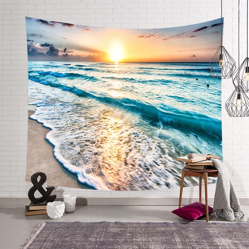 3D Beach wavet pestry Hanging Wall Tapestry Hippie Retro Home Decor Yoga Beach Towel