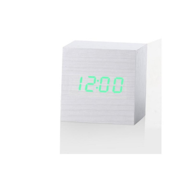 Multicolor Sounds Control Wooden Clock New Modern Wood Digital LED Desk Alarm Clock Thermometer Timer Calendar Table Decor