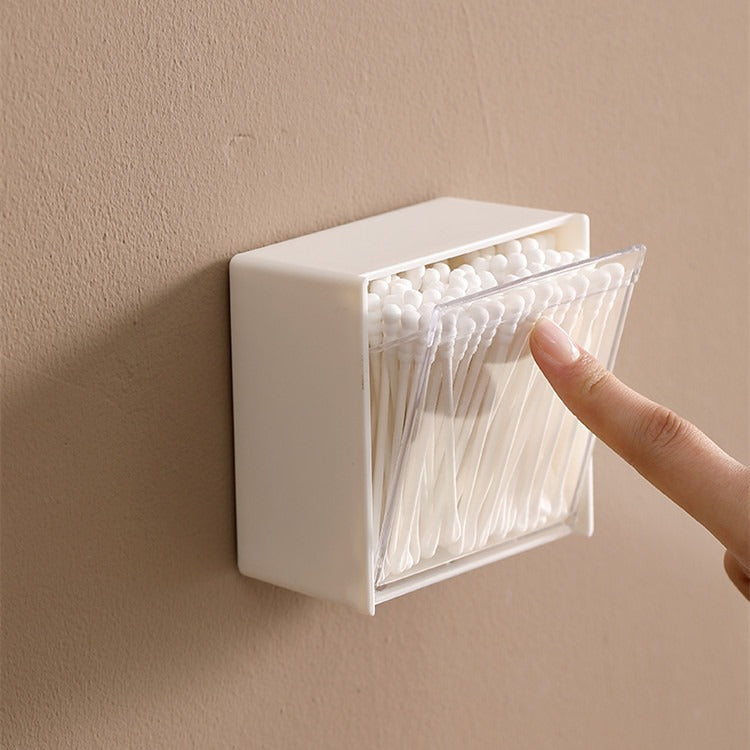 Wall-Mounted Dust-Proof Storage Box Transparent And Traceless Storage Box Wall Storage Flap Cotton Swab Small Items Sorting Storage Box