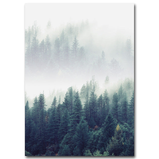 Nordic Decoration Forest Lanscape Wall Art Canvas Poster and Print Canvas Painting