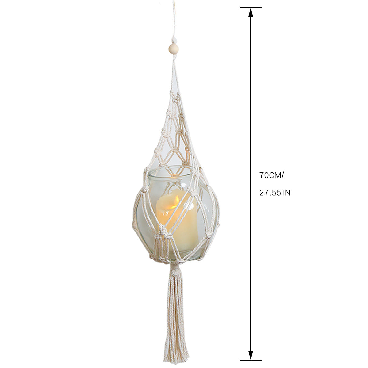 Nordic Home Wall Decoration Bohemian Woven Tapestry Flower Pot Hanging Basket Plant Decoration Net Pocket