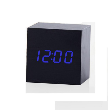 Multicolor Sounds Control Wooden Clock New Modern Wood Digital LED Desk Alarm Clock Thermometer Timer Calendar Table Decor