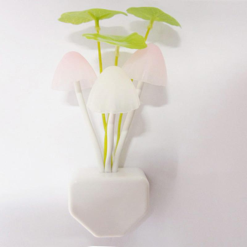 Mushroom Fungus Night Light  Sensor 220V 3 LED Colorful Mushroom Lamp Led Night Lights