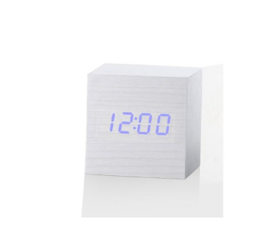 Multicolor Sounds Control Wooden Clock New Modern Wood Digital LED Desk Alarm Clock Thermometer Timer Calendar Table Decor