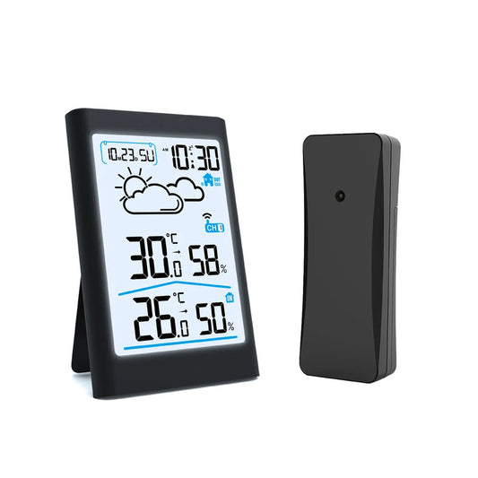 Digital Weather Station Indoor Outdoor Hygrometer Thermometer Wireless Weather Forecast Sensor, Alarm, Clock, Date, and Back-light