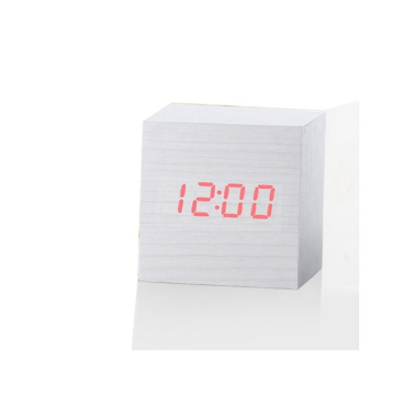 Multicolor Sounds Control Wooden Clock New Modern Wood Digital LED Desk Alarm Clock Thermometer Timer Calendar Table Decor