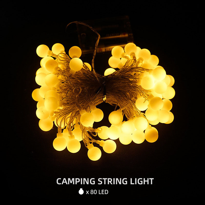 Outdoor Camping LED Small String Lights Canopy Tent Lights Waterproof Warm Light Atmosphere Lights Camping Lights String Party Decoration Lights