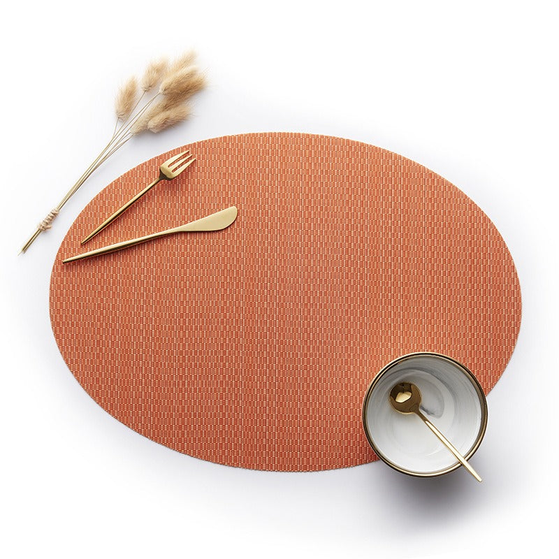 Oval Pvc Dining Mat, Anti Slip, Anti Scald, And Heat Insulation Mat, Hotel Restaurant Mat, Decorative Dining Table Mat