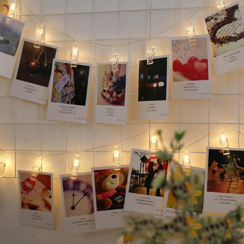 1M 2M 3M Photo Clip Holder led strip LED String lights For Christmas New Year Party Wedding Home Decoration Fairy lights