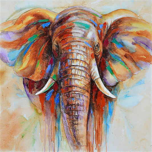 Elephant Head Canvas Painting Animal Wall Art Pictures