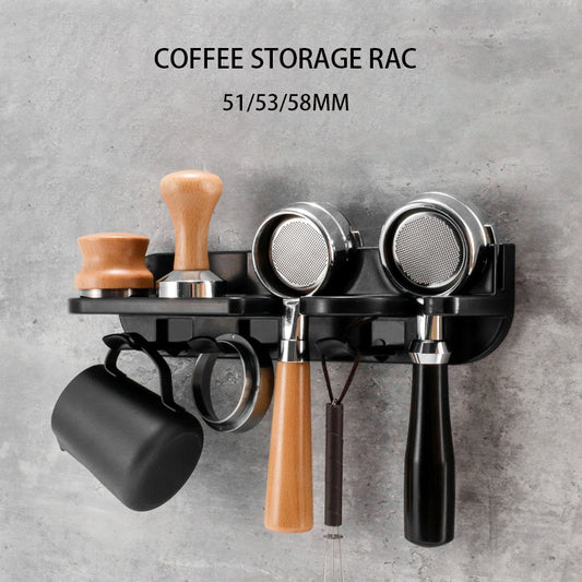 Coffee Machine Utensils Storage No-Punch Coffee Machine Handle Cloth Powder Organizer Wall Rack Press Powder Hammer