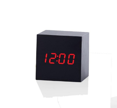 Multicolor Sounds Control Wooden Clock New Modern Wood Digital LED Desk Alarm Clock Thermometer Timer Calendar Table Decor