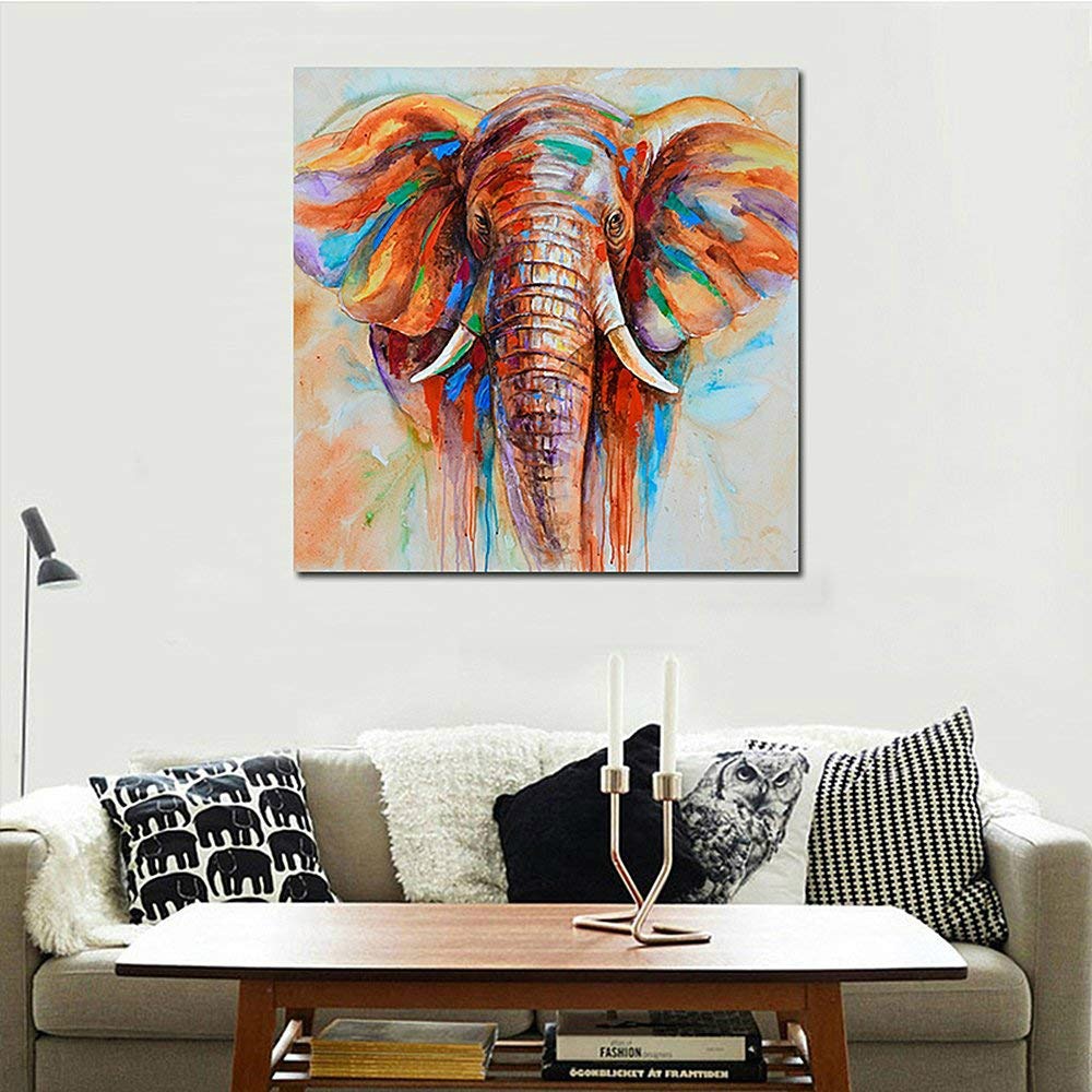 Elephant Head Canvas Painting Animal Wall Art Pictures