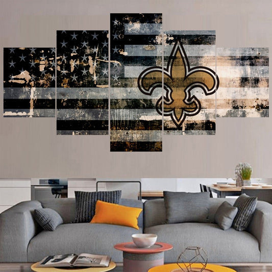 5 Pcs Sport New Saints Team Paintings Wall Home Decor Orleans Picture Canvas Painting Calligraphy