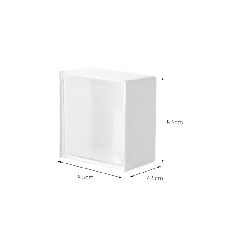 Wall-Mounted Dust-Proof Storage Box Transparent And Traceless Storage Box Wall Storage Flap Cotton Swab Small Items Sorting Storage Box