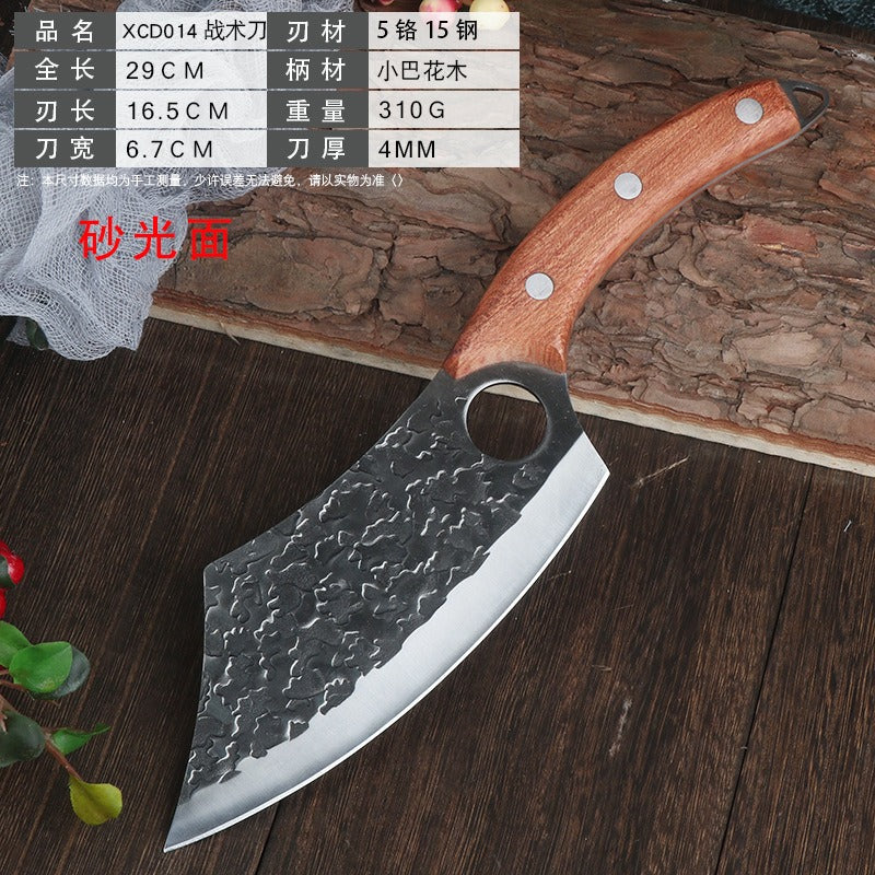 Forged ring kitchen knife butcher boning knife wooden handle high carbon steel household outdoor fish killing beef and sheep cutting butcher knife