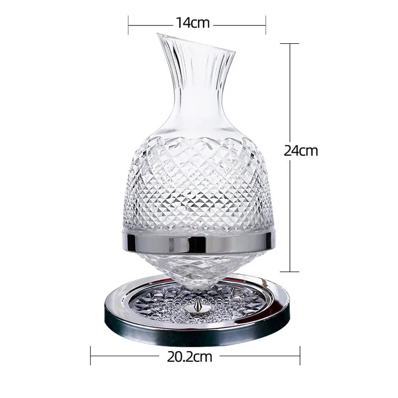 360 Rotating Decanter Tumbler Design Dispenser Crystal Glass