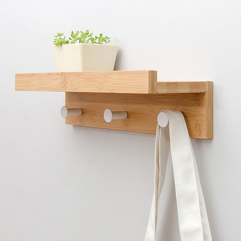 Nordic Bamboo Hook Wall Hanging Clothes Hook Porch Wall Creative Clothes and Hats Wall Shelves