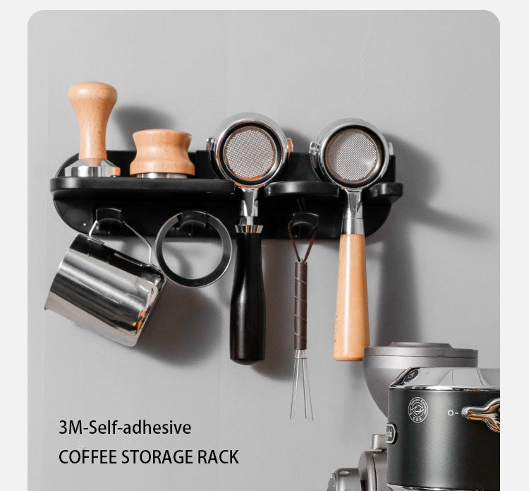 Coffee Machine Utensils Storage No-Punch Coffee Machine Handle Cloth Powder Organizer Wall Rack Press Powder Hammer