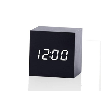 Multicolor Sounds Control Wooden Clock New Modern Wood Digital LED Desk Alarm Clock Thermometer Timer Calendar Table Decor