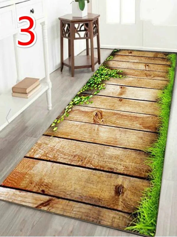 WUJIE Fashion "Home" Printed Wood Pattern Floor Rug for Living Room Washable Bedroom Mat Home Decor Kitchen Carpet Welcome Mat